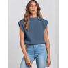 imageANRABESS Womens Mock Neck Sleeveless Sweater Vest Casual Cap Sleeve Knit Pullover Tank Tops 2025 Fall ClothesNavy Blue