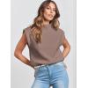 imageANRABESS Womens Mock Neck Sleeveless Sweater Vest Casual Cap Sleeve Knit Pullover Tank Tops 2025 Fall ClothesNutmeg