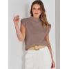 imageANRABESS Womens Mock Neck Sleeveless Sweater Vest Casual Cap Sleeve Knit Pullover Tank Tops 2025 Fall ClothesNutmeg