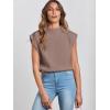 imageANRABESS Womens Mock Neck Sleeveless Sweater Vest Casual Cap Sleeve Knit Pullover Tank Tops 2025 Fall ClothesNutmeg