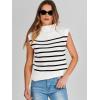 imageANRABESS Womens Mock Neck Sleeveless Sweater Vest Casual Cap Sleeve Knit Pullover Tank Tops 2025 Fall ClothesStrip White