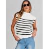 imageANRABESS Womens Mock Neck Sleeveless Sweater Vest Casual Cap Sleeve Knit Pullover Tank Tops 2025 Fall ClothesStrip White