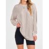 imageANRABESS Womens Oversized Long Sleeve Shirts Ribbed Knit Tunic Tops Side Spilt Casual 2025 Fall OutfitsFair Pink