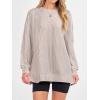 imageANRABESS Womens Oversized Long Sleeve Shirts Ribbed Knit Tunic Tops Side Spilt Casual 2025 Fall OutfitsFair Pink