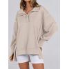 imageANRABESS Womens Sweatshirts Oversized Casual Loose Button Up Henley Pullover Top High Low Split 2025 Fall Fashion OutfitsApricot