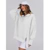 imageANRABESS Womens Sweatshirts Oversized Casual Loose Button Up Henley Pullover Top High Low Split 2025 Fall Fashion OutfitsLight Grey