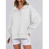 imageANRABESS Womens Sweatshirts Oversized Casual Loose Button Up Henley Pullover Top High Low Split 2025 Fall Fashion OutfitsLight Grey