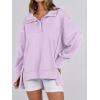 imageANRABESS Womens Sweatshirts Oversized Casual Loose Button Up Henley Pullover Top High Low Split 2025 Fall Fashion OutfitsLight Purple