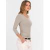 imageANRABESS Womens Tops 34 Sleeve V Neck Ribbed Knit Slim Fit Shirts Basic Tee 2025 Fall Outfits Casual Tshirt Fashion ClothesBeige