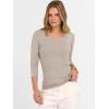 imageANRABESS Womens Tops 34 Sleeve V Neck Ribbed Knit Slim Fit Shirts Basic Tee 2025 Fall Outfits Casual Tshirt Fashion ClothesBeige