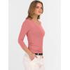 imageANRABESS Womens Tops 34 Sleeve V Neck Ribbed Knit Slim Fit Shirts Basic Tee 2025 Fall Outfits Casual Tshirt Fashion ClothesCoral Pink