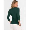 imageANRABESS Womens Tops 34 Sleeve V Neck Ribbed Knit Slim Fit Shirts Basic Tee 2025 Fall Outfits Casual Tshirt Fashion ClothesDeep Green