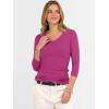 imageANRABESS Womens Tops 34 Sleeve V Neck Ribbed Knit Slim Fit Shirts Basic Tee 2025 Fall Outfits Casual Tshirt Fashion ClothesHot Pink