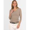 imageANRABESS Womens Tops 34 Sleeve V Neck Ribbed Knit Slim Fit Shirts Basic Tee 2025 Fall Outfits Casual Tshirt Fashion ClothesLight Camel