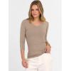 imageANRABESS Womens Tops 34 Sleeve V Neck Ribbed Knit Slim Fit Shirts Basic Tee 2025 Fall Outfits Casual Tshirt Fashion ClothesLight Camel