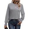 imageANRABESS Womens Long Sleeve Shirts Crewneck Casual Loose Tunic Tops Dressy Work Blouses Fall Fashion Clothes 2025Grey