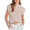 imageANRABESS Womens Mock Neck Sleeveless Sweater Vest Casual Cap Sleeve Knit Pullover Tank Tops 2025 Fall ClothesApricot
