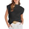 imageANRABESS Womens Mock Neck Sleeveless Sweater Vest Casual Cap Sleeve Knit Pullover Tank Tops 2025 Fall ClothesBlack
