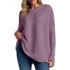 imageANRABESS Womens Oversized Batwing Long Sleeve Ribbed Knit Sweaters 2025 Fall OutfitsLight Purple