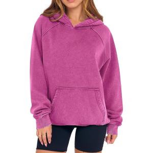 imageANRABESS Womens Acid Wash Hoodie Oversized Long Sleeve 2025 Fall Fashion SweatshirtsHot Pink