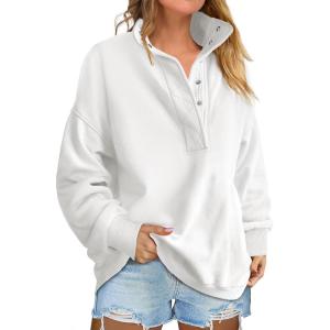 imageANRABESS Womens Oversized Sweatshirt Long Sleeve Henley Pullover Tops 2025 Fall Casual Button Loose Fit Teens Fashion OutfitsWhite