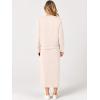 imageANRABESS 2 Piece Skirt Sets For Women Fall Dresses 2025 Long Sleeve Top and Midi Skirts Lounge Travel Outfits Winter ClothesApricot Pink