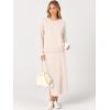imageANRABESS 2 Piece Skirt Sets For Women Fall Dresses 2025 Long Sleeve Top and Midi Skirts Lounge Travel Outfits Winter ClothesApricot Pink