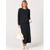 imageANRABESS 2 Piece Skirt Sets For Women Fall Dresses 2025 Long Sleeve Top and Midi Skirts Lounge Travel Outfits Winter ClothesBlack