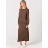 imageANRABESS 2 Piece Skirt Sets For Women Fall Dresses 2025 Long Sleeve Top and Midi Skirts Lounge Travel Outfits Winter ClothesCamel