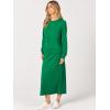 imageANRABESS 2 Piece Skirt Sets For Women Fall Dresses 2025 Long Sleeve Top and Midi Skirts Lounge Travel Outfits Winter ClothesGreen