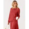 imageANRABESS 2 Piece Skirt Sets For Women Fall Dresses 2025 Long Sleeve Top and Midi Skirts Lounge Travel Outfits Winter ClothesRed