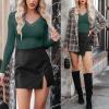 imageANRABESS Long Sleeve Shirts for Women Lace V Neck Rib Knit Slim Fit Basic Tee Tops 2025 Casual TShirt Going Out Fall OutfitsDeep Green