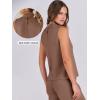 imageANRABESS Women 2 Piece Outfits Summer Lounge Sets Mock Neck Top Wide Leg Pants Casual Fashion Tracksuit 2025 Travel ClothesBrown