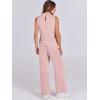 imageANRABESS Women 2 Piece Outfits Summer Lounge Sets Mock Neck Top Wide Leg Pants Casual Fashion Tracksuit 2025 Travel ClothesLight Pink