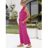 imageANRABESS Women 2 Piece Outfits Summer Lounge Sets Mock Neck Top Wide Leg Pants Casual Fashion Tracksuit 2025 Travel ClothesRose