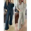 imageANRABESS Women 2 Piece Set Long Sleeve Sweatsuit Sweatpants Tracksuit Sweat Casual Matching 2025 Travel Fall Trendy OutfitsLight Khaki