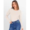imageANRABESS Women Long Sleeve Thermal Top Crewneck Slim Fit Shirts 2025 Fall Basic Tee Casual Winter Warm Undershirts ClothesParchment