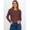 imageANRABESS Women Long Sleeve Thermal Top Crewneck Slim Fit Shirts 2025 Fall Basic Tee Casual Winter Warm Undershirts ClothesRed Brown