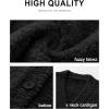 imageANRABESS Women Pajama Lounge Sets Fuzzy Fleece 2 Piece Outfits Long Sleeve Cardigan Wide Leg Pants 2025 Fall Comfy LoungewearBlack