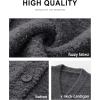imageANRABESS Women Pajama Lounge Sets Fuzzy Fleece 2 Piece Outfits Long Sleeve Cardigan Wide Leg Pants 2025 Fall Comfy LoungewearDeep Grey