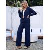 imageANRABESS Women Pajama Lounge Sets Fuzzy Fleece 2 Piece Outfits Long Sleeve Cardigan Wide Leg Pants 2025 Fall Comfy LoungewearNavy Blue