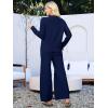 imageANRABESS Women Pajama Lounge Sets Fuzzy Fleece 2 Piece Outfits Long Sleeve Cardigan Wide Leg Pants 2025 Fall Comfy LoungewearNavy Blue