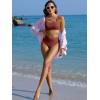 imageANRABESS Women Swimsuits Two Piece Bikini Set High Waisted Ribbed Tummy Control Modest Bathing Suits 2025 Beach Swim WearRed Brown