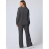 imageANRABESS Womens 2 Piece Outfits Lounge Sets Casual Long Sleeve Sweatsuits Polo Top Wide Leg Pants Fall Sweat Matching SetsDark Grey
