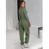 imageANRABESS Womens 2 Piece Sweatsuits Long Sleeve Tight Shirt Tops Joggers Fleece Sweatpants Sets 2025 Fall Sweat Lounge OutfitsArmy Green