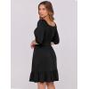 imageANRABESS Womens Half Sleeve Mini Dress 2025 Fall Square Neck Casual Flowy Wedding Guest Dresses Summer Beach Vacation OutfitsBlack