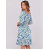 imageANRABESS Womens Half Sleeve Mini Dress 2025 Fall Square Neck Casual Flowy Wedding Guest Dresses Summer Beach Vacation OutfitsBlue Yellow Floral