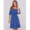 imageANRABESS Womens Half Sleeve Mini Dress 2025 Fall Square Neck Casual Flowy Wedding Guest Dresses Summer Beach Vacation OutfitsDark Blue