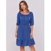 imageANRABESS Womens Half Sleeve Mini Dress 2025 Fall Square Neck Casual Flowy Wedding Guest Dresses Summer Beach Vacation OutfitsDark Blue