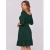 imageANRABESS Womens Half Sleeve Mini Dress 2025 Fall Square Neck Casual Flowy Wedding Guest Dresses Summer Beach Vacation OutfitsDark Green